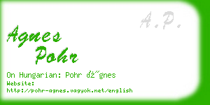 agnes pohr business card